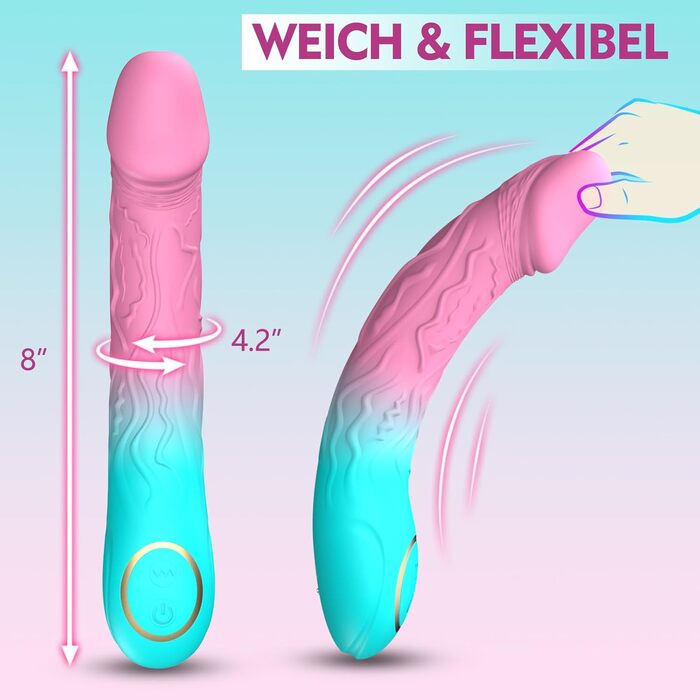 Вібратор-Дільдо для жінок з точковою стимуляцією G-зони, 10 режимів вібрації, ергономічний секс-іграшка