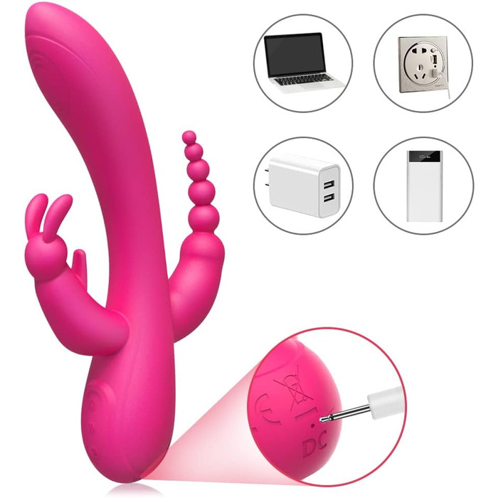 Вібратор FLYTAGLE для стимуляції клітора, 3-в-1 зайчик з 12 режимами вібрації, силіконовий, для жінок