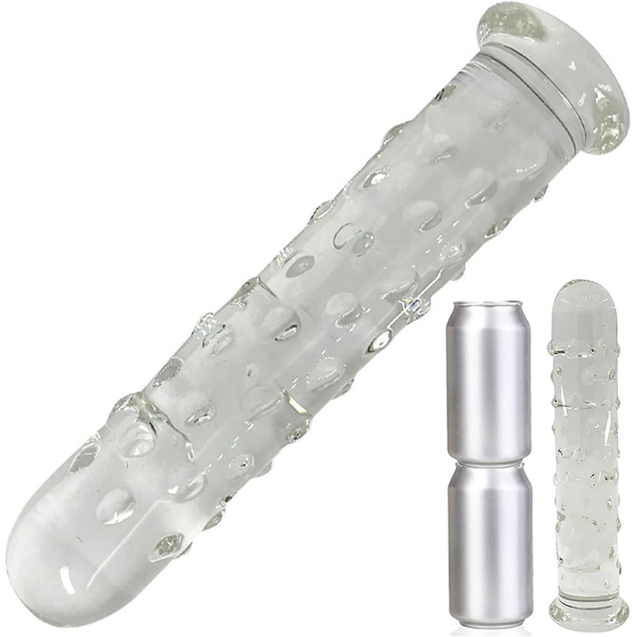 Скляний анальний плагін ScreaAss 25 см з частинками, діаметр 5 см. Іграшка для дорослих для жінок, чоловіків, пар. SM