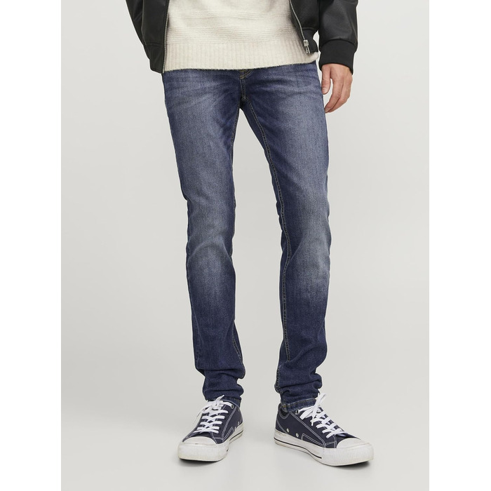 Чоловічі вузькі джинси Skinny Jack & Jones JJILIAM JJORIGINAL синього кольору, 36W / 32L