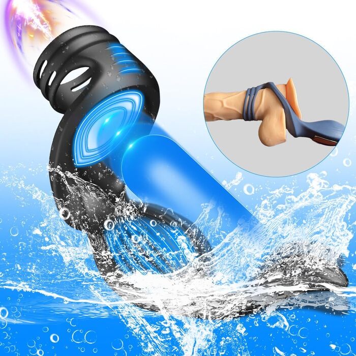 Масажер простати для чоловіків NAIXBTY з кільцем на пеніс та пультом керування, телескопічний вібратор, анальні вібратори, Butt Plug з 12 режимів вібрації та режимом штовхання. Іграшки для дорослих для чоловіків