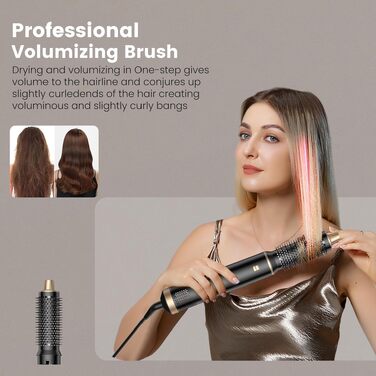 Мультистайлер для волосся 5 в 1 Haarstyler 1000W: фен-щітка, гофре, вирівнювач та насадки для завивки, білий