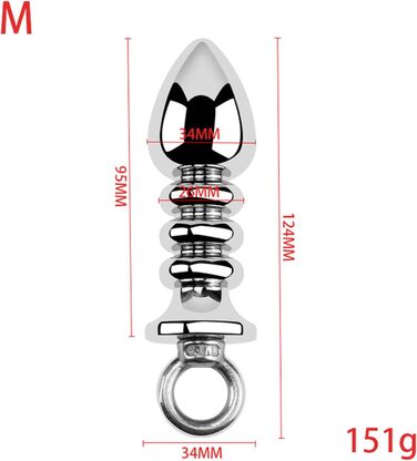 Анальний масажер Ruikan з кільцем для тяги, набір 3 шт. (S, M, L) - сталь, стимулятор G-точки, для жінок та чоловіків