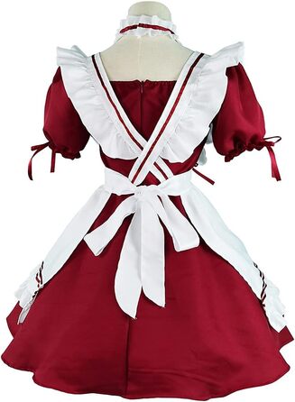 Костюм французької служниці Аніме: Комплект для косплею, костюм на честь Геловіну (Бургунді, M)