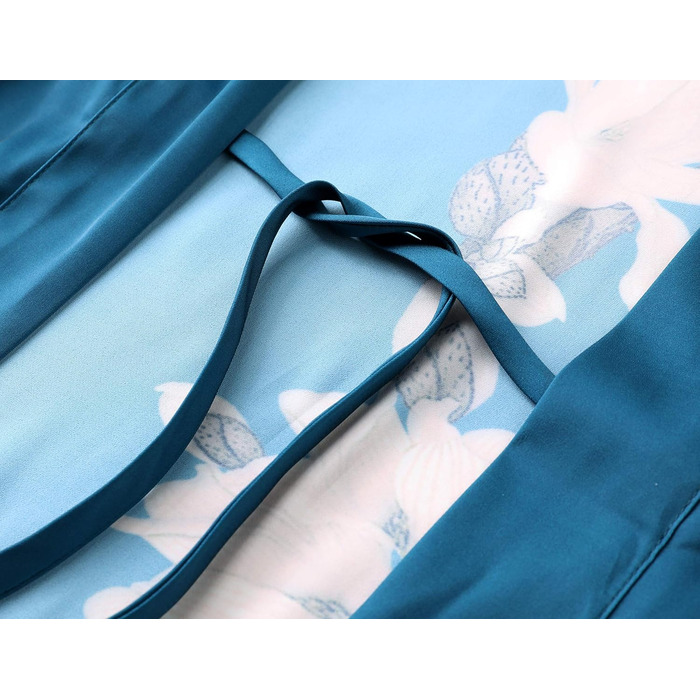 Світшот жіночий BABEYOND з квітковим принтом, легкий, сатиновий, літній, пляжний, халат-кімоно, універсальний розмір, зелений