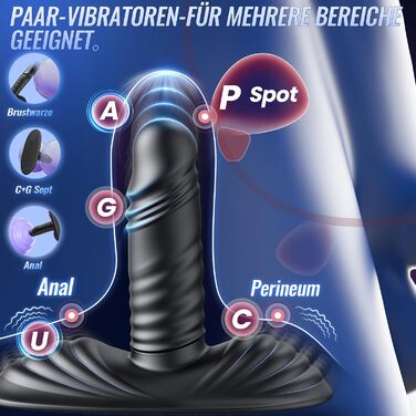 Анальний масажер з силікону з 10 режимами вібрації, анальний дildo для пар, BDSM, стимуляція простати (14 см)