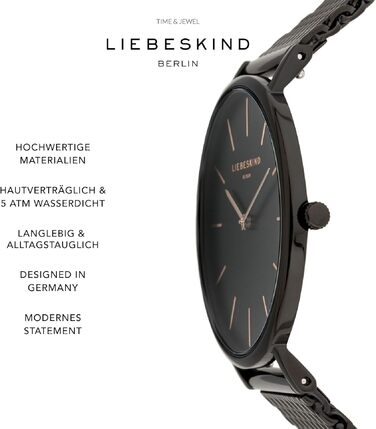 Жіночий наручний годинник Liebeskind Berlin LT-0156-MQ IP Black чорний
