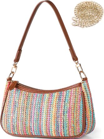 Жіноча сумка-тоут WantGor: стильна сумка-хобо через плече з екошкіри, ретро-клатч (Кольорова)