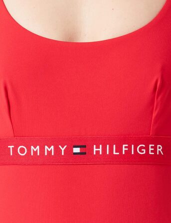 Купальник жіночий Tommy Hilfiger однотонний червоний з вирізами XL