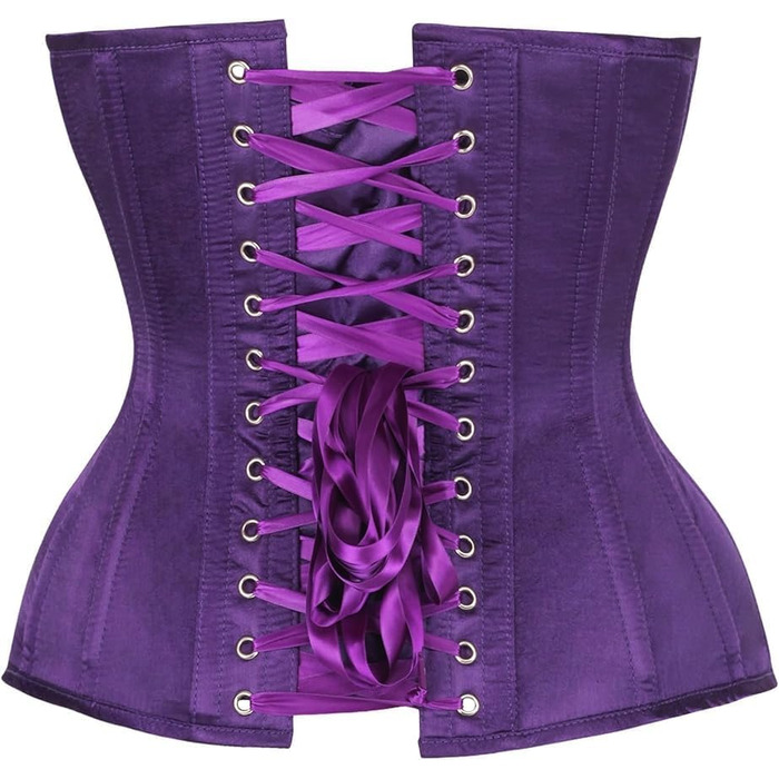 Корсет Daisy Corsets з кісточками, суцільнокроєний, з атласу, з пуговою застібкою, з високою талією, фіолетовий (2X)