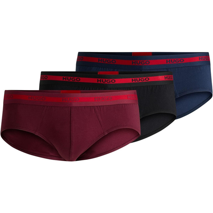 Труси чоловічі HUGO (XXL, 3 шт.) з логотипом Triplet Planet, бавовна, стрейч