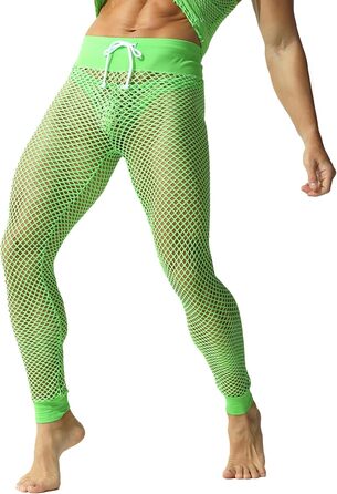 Чоловічі шорти-сетка YUFEIDA з дихаючого матеріалу, регульовані, спортивні лосини (Зелений, XL)