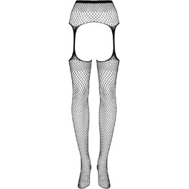 Чулки з гетре, комбіновані (гетр + шкарпетки) Obsessive S815, чорні, XL/XXL