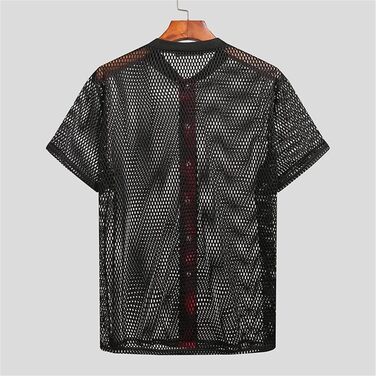 Чоловіча сорочка з мереживом та патчами в стилі American Style, короткий рукав