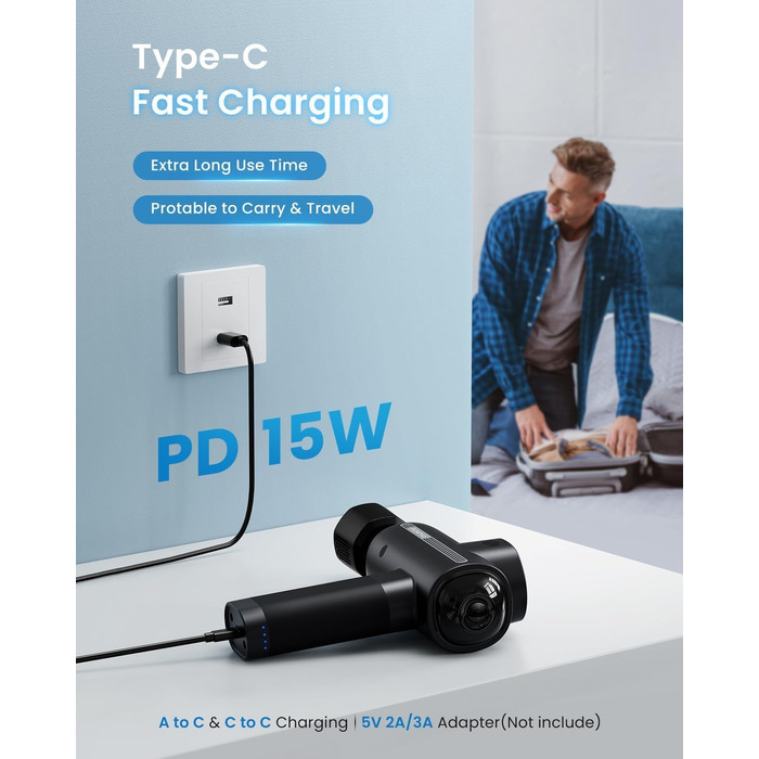 Перкусійний масажер RENPHO з функціями підігріву та охолодження, 3200 об/хв для глибокого розслаблення м'язів