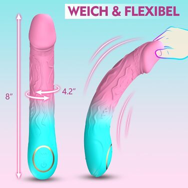 Вібратор-Дільдо для жінок з точковою стимуляцією G-зони, 10 режимів вібрації, ергономічний секс-іграшка