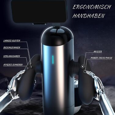 Масажер для чоловіків з 5 телескопічними головками та 5 режимами стимуляції. Реалістичний вагінальний масажер для чоловіків