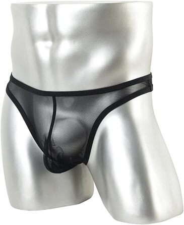 Чоловічі труси-сліпи BIATWOWR, труси-танга, прозорі, сексуальні, чорні, розмір L