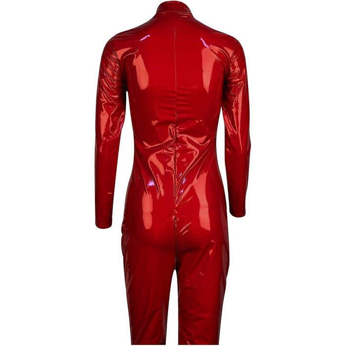 Латексний костюм для секса - відкритий боді з латексу, червоний (S)