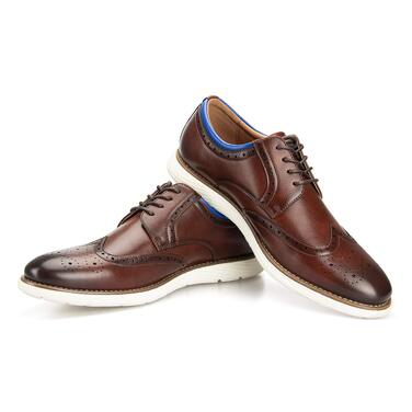 Чоловічі туфлі Оксфорди JITAI — легке повсякденне взуття на шнурівці, коричневі, розмір 44 EU