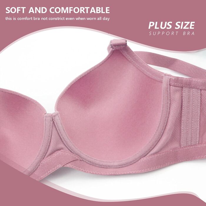 Бюстгальтер з пуш-ап, кісточки, великий розмір 44/100E, бежевий, для підтримки та комфорту