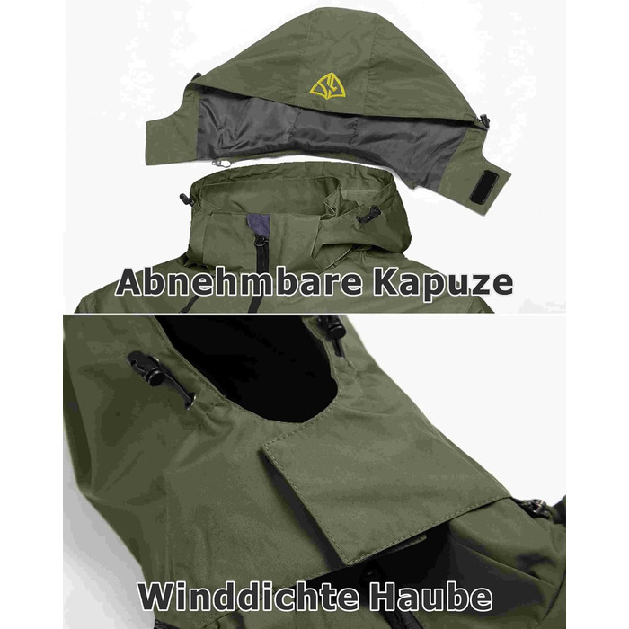 Чоловіча водонепроникна вітрівка Regenjacke — легка outdoor-куртка для походів, їзди на велосипеді та бігу, колір Armygreen (армійський зелений)