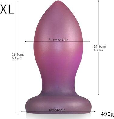 Силіконовий анальний плаг GeRRiT 6 розмірів, форма яйця, з присоском. Анальні кульки, стимуляція простати, для чоловіків, жінок, пар. XXL