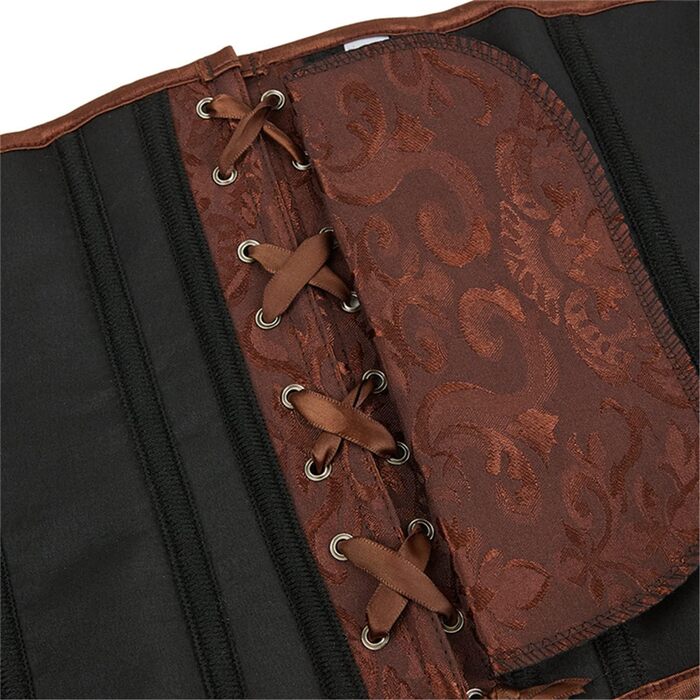 Корсет Sxybox для під грудьми, шнурівка, корсаж, бюстгальтер, для Хелловіну та карнавалу (S, Коричневий)