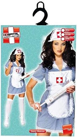 Костюм сестрички Naughty з сукнею, фартухом та головним убором, розмір L (40-42)