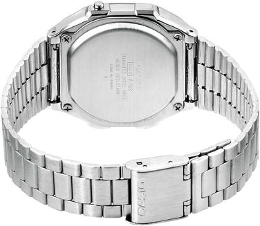 Цифровий унісекс-годинник Casio A168WA зі сталевим ремешком, сріблястий