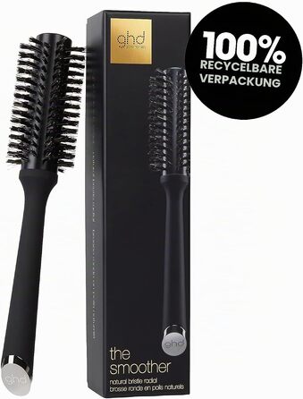 Кругла щітка для волосся ghd The Smoother з натуральною щетиною для об'єму та гладкості, 35 мм, для короткого та середнього волосся
