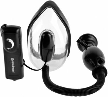 Вібраційний жіночий насос Pipedream Fetish Fantasy Extreme, прозорий & чорний, 5,5 дюйми