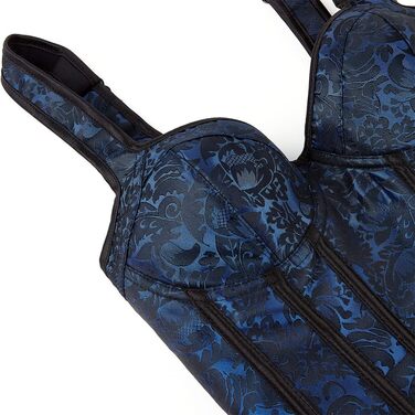 Корсет Grebrafan для жінок з квітковим принтом, повний бюст, корсаж, ретро, синій (42-44)