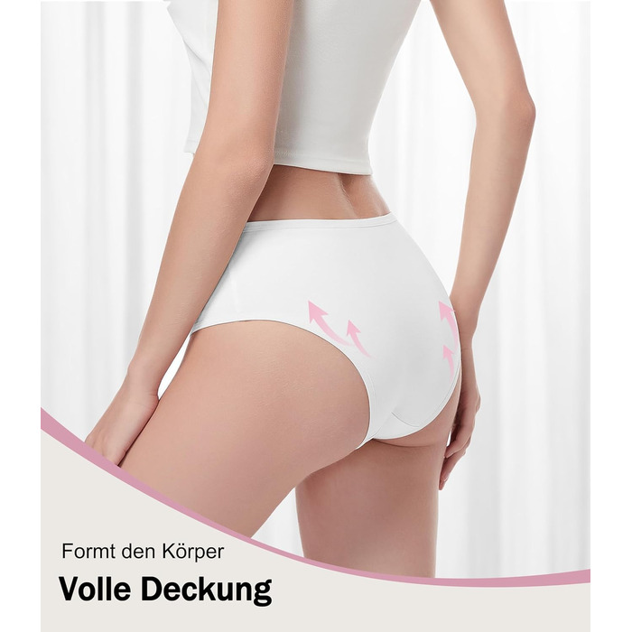 Бобель: 5 трусиків у пачці, бавовна, дихаюча тканина, м'які жіночі трусики-сліпи, еластичні (S-XXL), білі (XL)