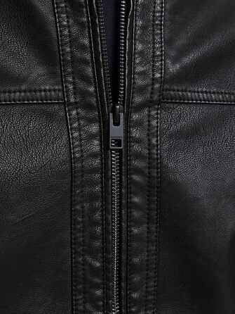 Чоловіча куртка Jack & Jones зі штучної шкіри, чорна, розмір S