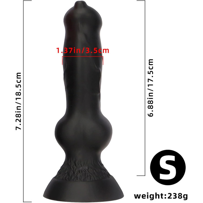 Анальний пробка-дилататор у вигляді вовка Hrekssi з силікону (XS/S/M/L/XL) для чоловіків та жінок