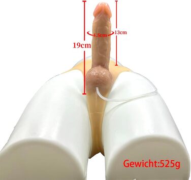 Реалістичний накладний дилда з водяним розпилювачем, силікон, для чоловіків та жінок