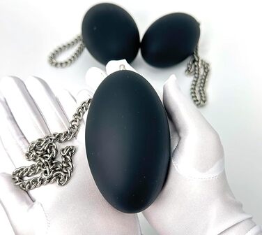 Анальний плагін Jixaxe з ланцюгом, анальні кулі, анальний ділдо, buttplug, великі анальні плагіни з гіпоалергенного силікону, секс-іграшка для жінок та чоловіків, 3 розміри S/M/L, анальні плагіни, секс-іграшки (M: Ø7,5cm)