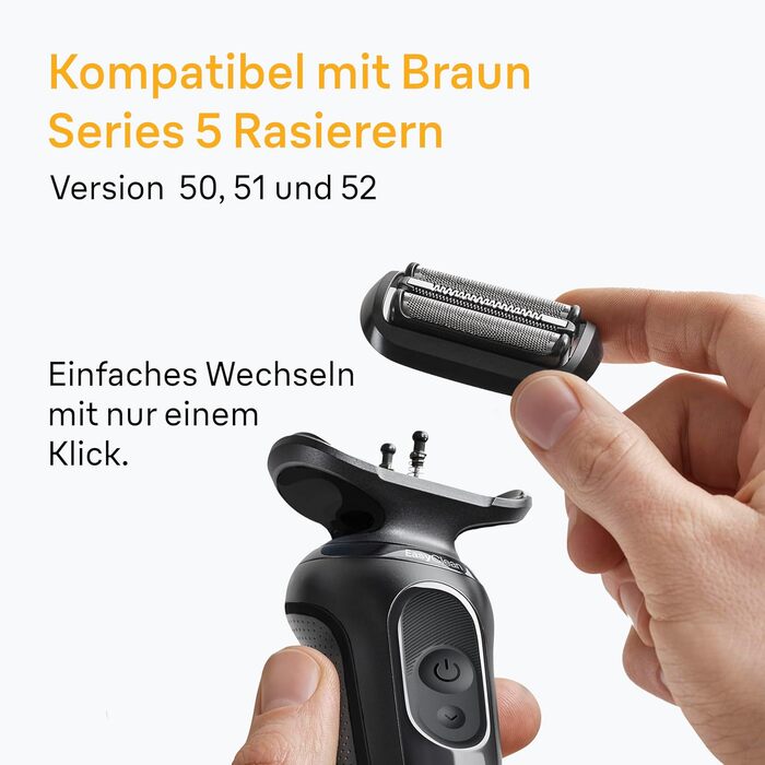 Запасна голівальна сітка Braun Series 5 54B для електробритв, чорна — оригінальний аксесуар Made in Germany