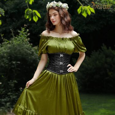 Жіночий корсет-топ JasGood: готичний корсет з мереживом, чорний жакардовий корсет для талії, ідеальний для Хелловіну