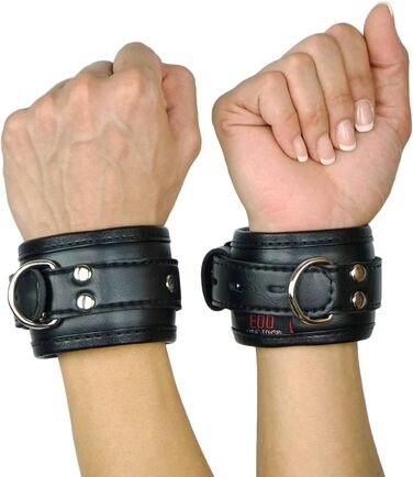Набір наручників для бондейджу з підкладкою з шкіри: наручники, кайдани для ніг, ошейник, чорний колір