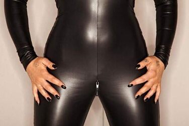 Чорний комбінезон-тіло з ефектом вологого блиску Noir Handmade, 5XL