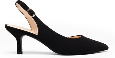 Жіночі туфлі-слингбеки Dream Pairs на низьких підборах, чорний нубук, розмір 39 EU