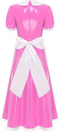 Костюм для косплею/карнавалу: сукня служниці з мереживом, рожева. Матеріал: шкіра, бренд Vxuxlje. Ідеально для Хелловіну, карнавалу та косплею.