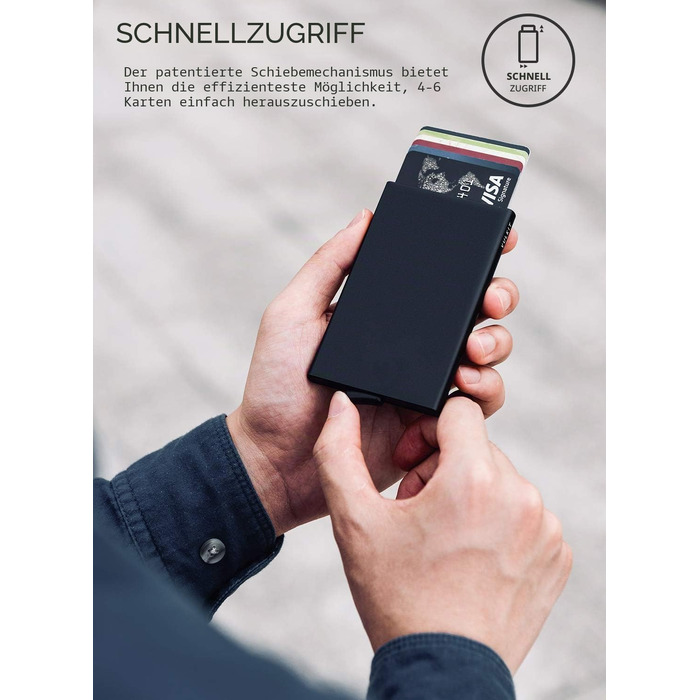Металевий картхолдер VULKIT з RFID та NFC захистом, чоловівий гаманець для карток на 10 слотів (Колір: Midnight Green)