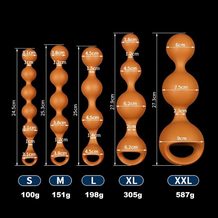 Анальні кульки з рідкого силікону з кільцем для утримання сперми, анальна ланцюжок, анальний плагін, анальні кульки, анус-мастурбатор, фетиш, анальна спринцівка, силіконовий секс-іграшка для чоловіків та жінок (L)