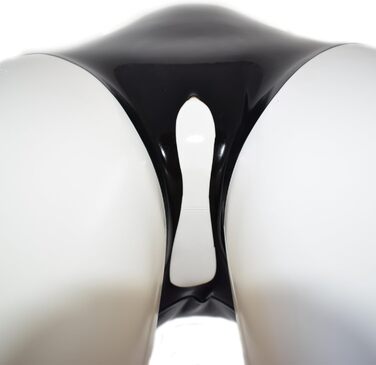 Латексний сліп з кроком Rubberfashion - панчохи з латексу з отвором, чорний, 0.4 мм (для жінок та чоловіків)