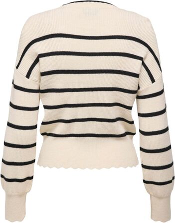 Жіночий в'язаний светр ONLY ONLIBI смугастий, колір Whitecap Gray/Black, розмір XS