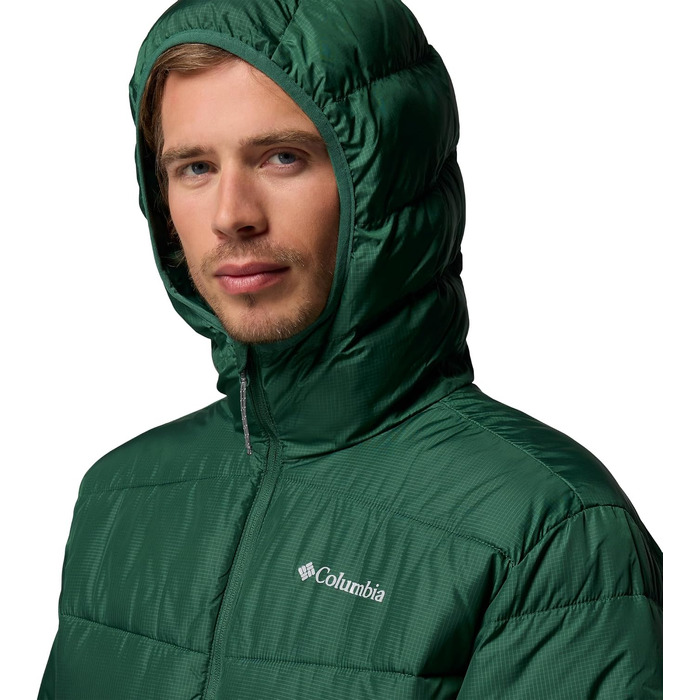 Чоловіча утеплена куртка-пуховик Columbia Fiveile Butte™ II з капюшоном, Rain Forest, розмір XL