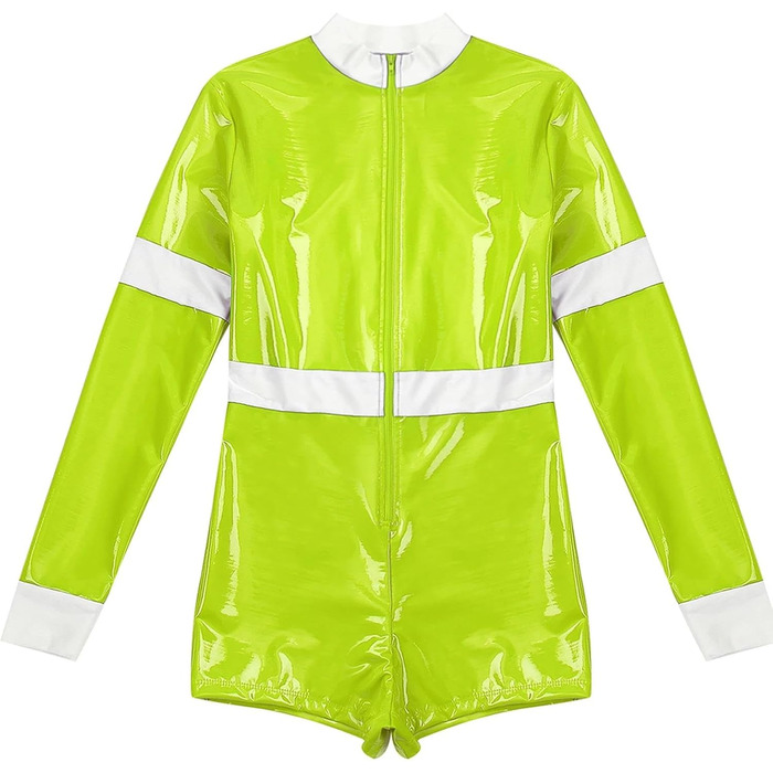 Жіноча еротична білизна GRRKDFQ для косплею, костюм з довгими рукавами, жовтий комбінезон на блискавці, розмір XL